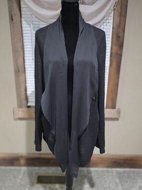 croft & barrow Black Open Drape Cardigan Blazer